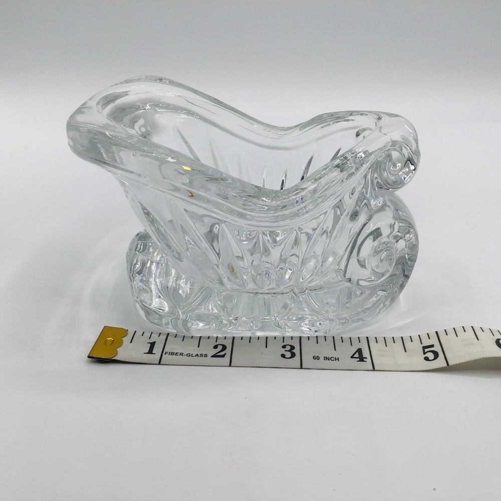 CRYSTAL Sleigh Votive Candle Holder Centerpiece Winter Christmas Holiday Table - Picture 7 of 7